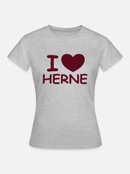 I ♥ Herne - Frauen T-Shirt - Grau meliert