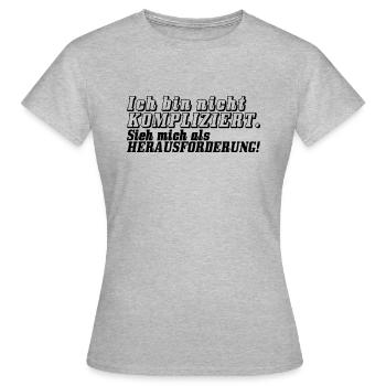 Pas compliqué - T-shirt Femme - gris chiné - Devant - AI Model Female 172 dark (172cm)