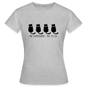BE DIFFERENT - BE YOU - T-shirt Femme - gris chiné - Devant - AI Model Female 172 dark (172cm)