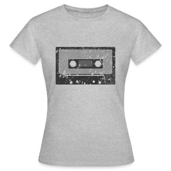 Vintage MC Cassette - T-shirt Femme - gris chiné - Devant - AI Model Female 172 dark (172cm)