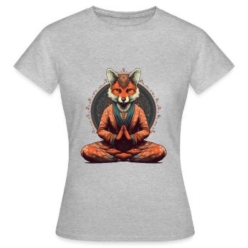 Yoga Master Fox - Women's T-Shirt - heather grey - Front - AI Model Female 172 dark (172cm)