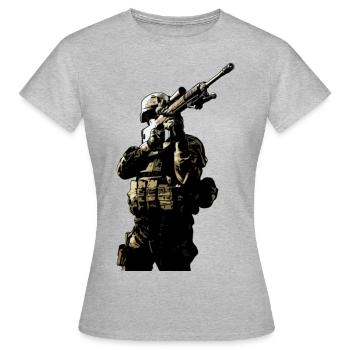 infantryman by DK - T-shirt Femme - gris chiné - Devant - AI Model Female 172 dark (172cm)