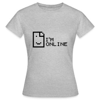 Slogan i'm online, i'm online. Game game. - Women's T-Shirt - heather grey - Front - AI Model Female 172 dark (172cm)