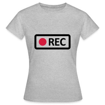 Bouton d’enregistrement REC de la caméra. Enregistrer, live, rec - T-shirt Femme - gris chiné - Devant - AI Model Female 172 dark (172cm)