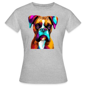 Boxer Paint Splash Art - Women's T-Shirt - heather grey - Front - AI Model Female 172 dark (172cm)