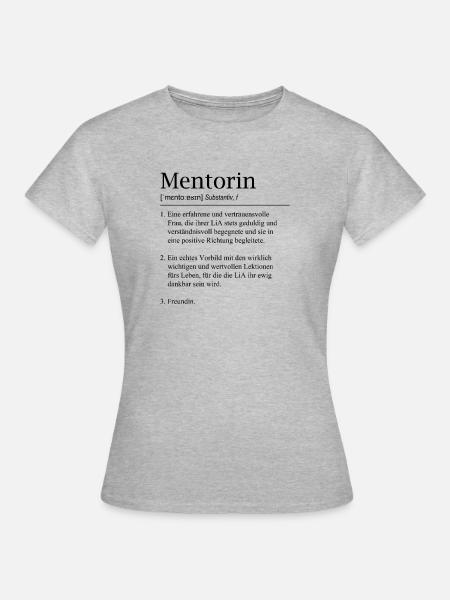 Mentorin einer Lehrein in Ausbildung - Frauen T-Shirt - Grau meliert