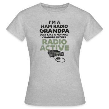 Radio radio amateur CD Ham Radio Opérateur - T-shirt Femme - gris chiné - Devant - AI Model Female 172 dark (172cm)