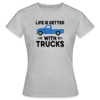 Pick Up Vintage Wagon Pickup Truck - T-shirt Femme - gris chiné - Devant - AI Model Female 172 dark (172cm)