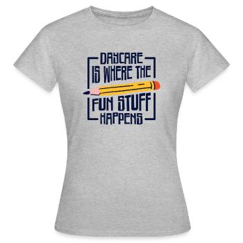 Garderie Enfants amusants Enseigner la garde d’enfants - T-shirt Femme - gris chiné - Devant - AI Model Female 172 dark (172cm)