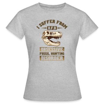 Fossiles Chasseurs Dinosaures Paléontologue Fossiles - T-shirt Femme - gris chiné - Devant - AI Model Female 172 dark (172cm)
