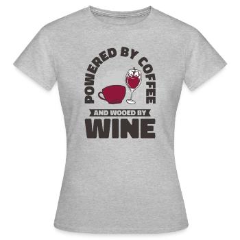 Buveur de vin de café Buveur de vin caféiné - T-shirt Femme - gris chiné - Devant - AI Model Female 172 dark (172cm)