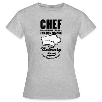 Chef Bête Art culinaire Cuisine Cuisson - T-shirt Femme - gris chiné - Devant - AI Model Female 172 dark (172cm)