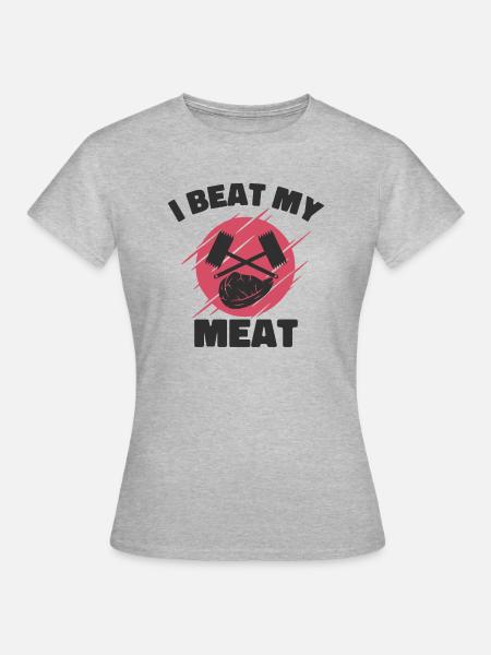 Chefkoch Kulinarisch Fleischliebhaber Kochen - Frauen T-Shirt - Grau meliert