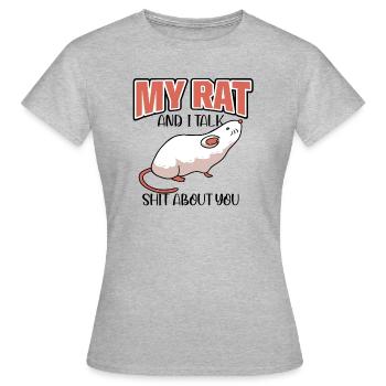 Rat Rodent Rat Lovers Mouse Pet - Frauen T-Shirt - Grau meliert - Vorne - AI Model Female 172 dark (172cm)