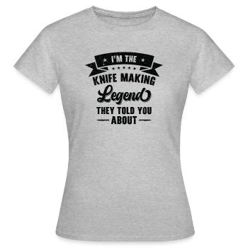 Knifemaking Knife Making Bladesmith Smithing Knife - Women's T-Shirt - heather grey - Front - AI Model Female 172 dark (172cm)