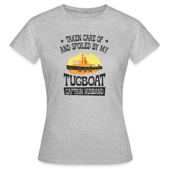 Remorqueur gâté Remorqueur Capitaine Mari Voile - T-shirt Femme - gris chiné - Devant - AI Model Female 172 dark (172cm)