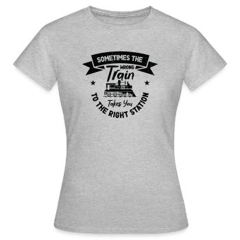 Train Transportation Train Lover Train Station - Women's T-Shirt - heather grey - Front - AI Model Female 172 dark (172cm)