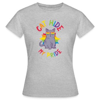 Cat Hide My Pride Chats LGBT et - T-shirt Femme - gris chiné - Devant - AI Model Female 172 dark (172cm)