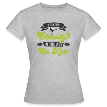 Régime céto Régime cétogène - T-shirt Femme - gris chiné - Devant - AI Model Female 172 dark (172cm)