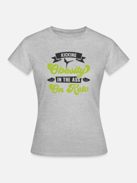 Keto-Diät Ketogene Ernährung Diätassistent - Frauen T-Shirt - Grau meliert