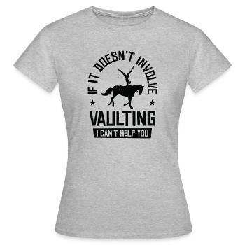 Sports équestres Saut d’obstacles Acrobaties - T-shirt Femme - gris chiné - Devant - AI Model Female 172 dark (172cm)