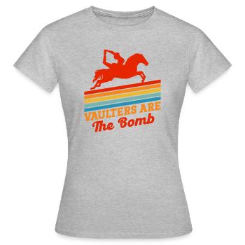 Sport équestre Vaulting Bomb Vaulter Riding - T-shirt Femme - gris chiné - Devant - AI Model Female 172 dark (172cm)