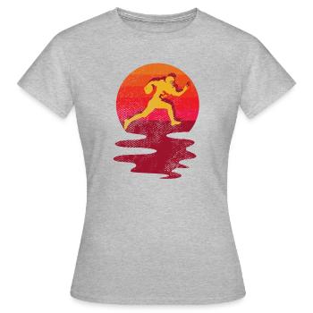 Retro Vintage American Football Sport - Frauen T-Shirt - Grau meliert - Vorne - AI Model Female 172 dark (172cm)