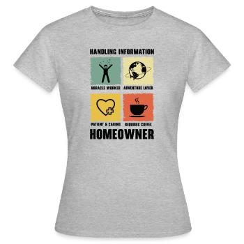 Neuer Hauseigentümer Informationen zum Umgang mit - Frauen T-Shirt - Grau meliert - Vorne - AI Model Female 172 dark (172cm)