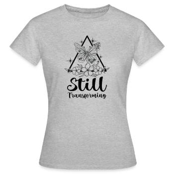 Himmlischer Schmetterling Transforming Galaxy - Frauen T-Shirt - Grau meliert - Vorne - AI Model Female 172 dark (172cm)