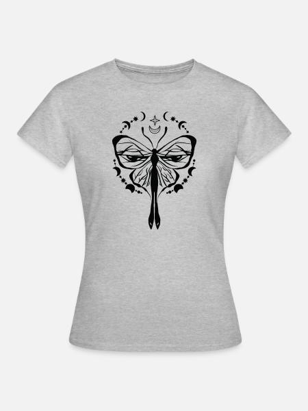 Himmlischer Schmetterling Mystischer - Frauen T-Shirt - Grau meliert