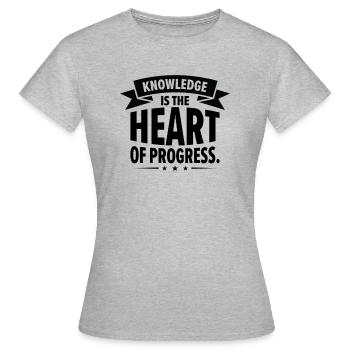Entrepreneurs Connaissances Citations Progrès des innovateurs - T-shirt Femme - gris chiné - Devant - AI Model Female 172 dark (172cm)