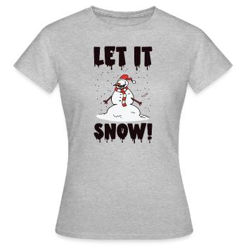 Halloween Gruseliger Schneemann Gespenstischer - Frauen T-Shirt - Grau meliert - Vorne - AI Model Female 172 dark (172cm)