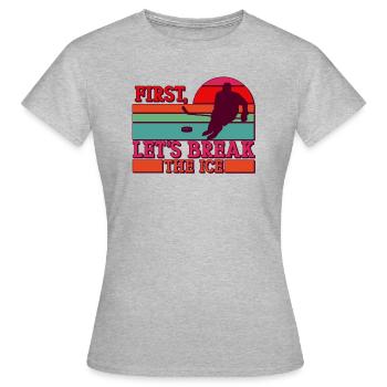 Joueur de hockey sur glace Amateur de sport Jeu de mots - T-shirt Femme - gris chiné - Devant - AI Model Female 172 dark (172cm)