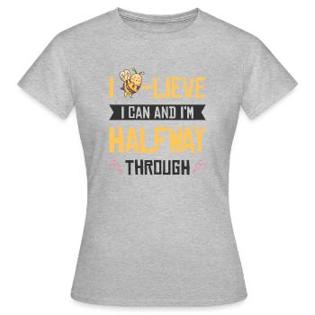 Chemises de test d’abeilles pour les candidats - T-shirt Femme - gris chiné - Devant - AI Model Female 172 dark (172cm)