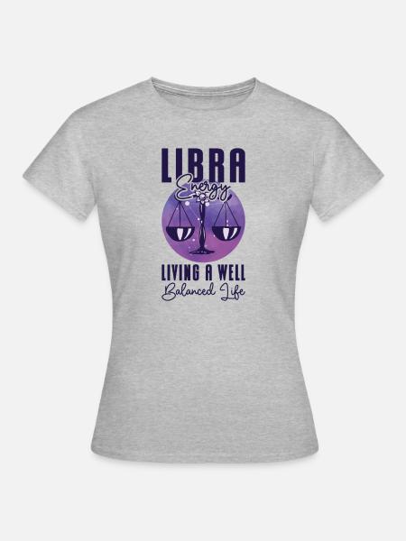 Waage Energie Astrologisches Tierkreiszeichen - Frauen T-Shirt - Grau meliert