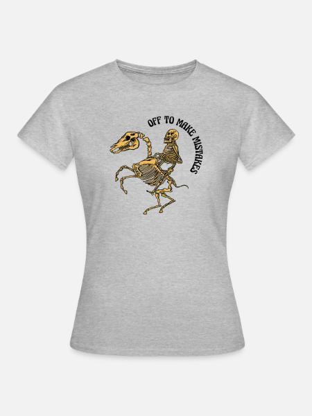 Skelett Reitpferd Fehler Reiten - Frauen T-Shirt - Grau meliert
