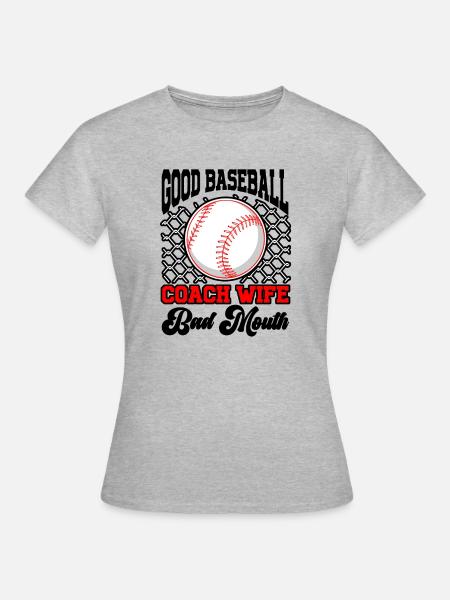 Baseball-Trainerin Ehefrau Berufstätige Mutter - Frauen T-Shirt - Grau meliert