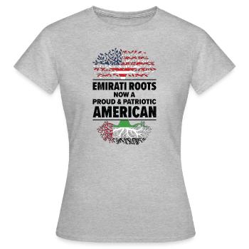 Né émirati Émirats arabes unis - T-shirt Femme - gris chiné - Devant - AI Model Female 172 dark (172cm)