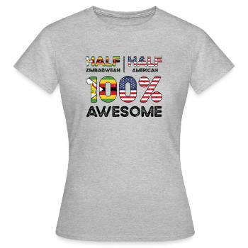 Né au Zimbabwe Zimbabwe États-Unis - T-shirt Femme - gris chiné - Devant - AI Model Female 172 dark (172cm)