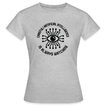 Künstliche Intelligenz Programmierung - Frauen T-Shirt - Grau meliert - Vorne - AI Model Female 172 dark (172cm)