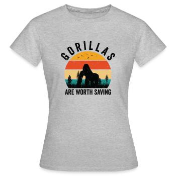 World Wildlife Day Gorilla Wildlife Animal - Women's T-Shirt - heather grey - Front - AI Model Female 172 dark (172cm)