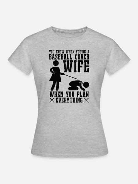 Baseball-Trainerin Ehefrau Berufstätige Mutter - Frauen T-Shirt - Grau meliert