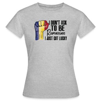 Romanian Pride Romania Flag Grown Romanian Roots - Women's T-Shirt - heather grey - Front - AI Model Female 172 dark (172cm)