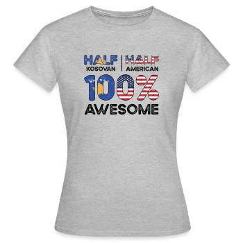 Kosovar American Patriot États-Unis - T-shirt Femme - gris chiné - Devant - AI Model Female 172 dark (172cm)