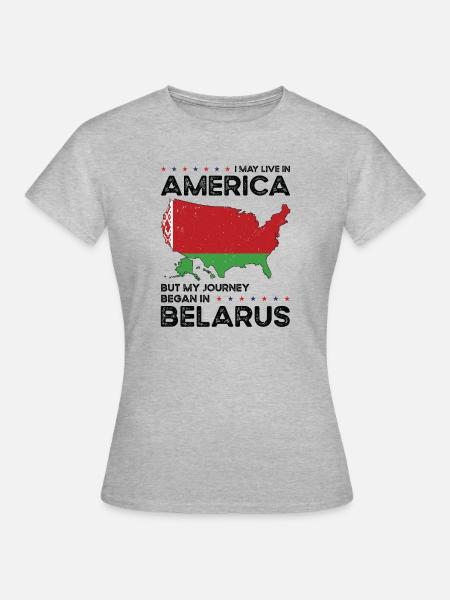 Weißrussisch Amerikanischer Patriot USA Gewachsen - Frauen T-Shirt - Grau meliert