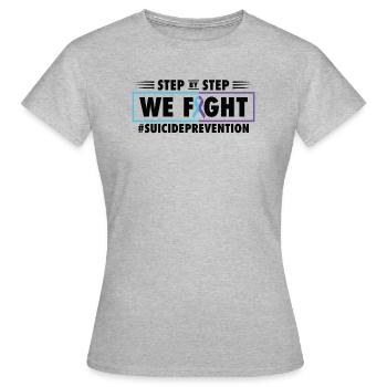 988 Semaine du Mois de la prévention du suicide - T-shirt Femme - gris chiné - Devant - AI Model Female 172 dark (172cm)