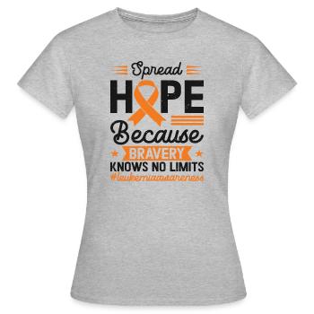 Leukemia Cancer Awareness Ribbon Blood Cancer - Women's T-Shirt - heather grey - Front - AI Model Female 172 dark (172cm)