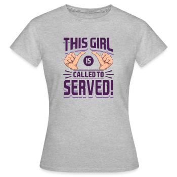 Missionnaire mormon SDJ Cette fille s’appelle - T-shirt Femme - gris chiné - Devant - AI Model Female 172 dark (172cm)