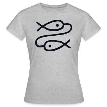 Sternzeichen No. 3 (Fische) - schwarz/black - Frauen T-Shirt - Grau meliert - Vorne - AI Model Female 172 dark (172cm)
