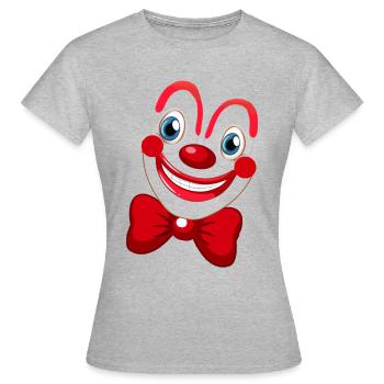 Clown,Carnaval,Visage de Clown,Carnaval,Helau - T-shirt Femme - gris chiné - Devant - AI Model Female 172 dark (172cm)